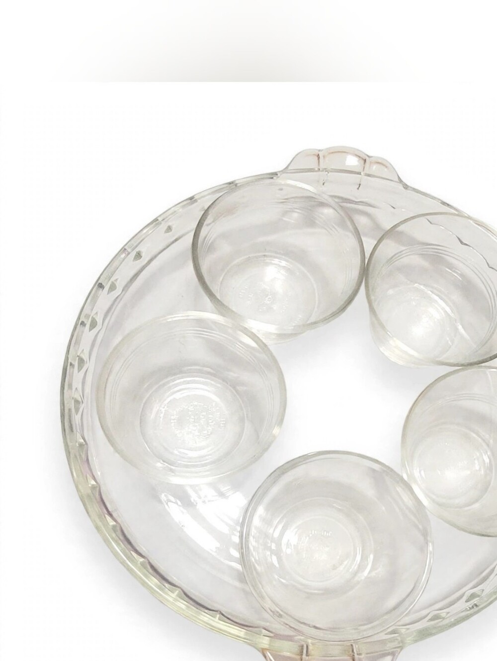 Vintage Pyrex Pie Plate + 4 Custard Cups + 1 Thicker Cup 6pc